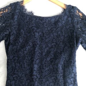 DVF Navy lace cocktail dress